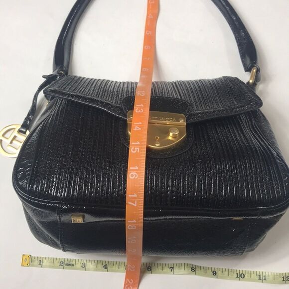 VINTAGE ELLIOTT LUCCA SHELL LEATHER 🐚 💯 SHOULDER BLACK WOMAN BAG - Picture 4 of 16